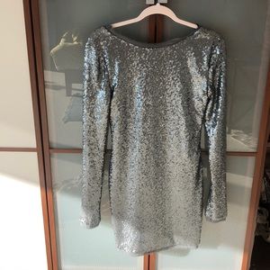 Sequin rachel zoe new dress silver